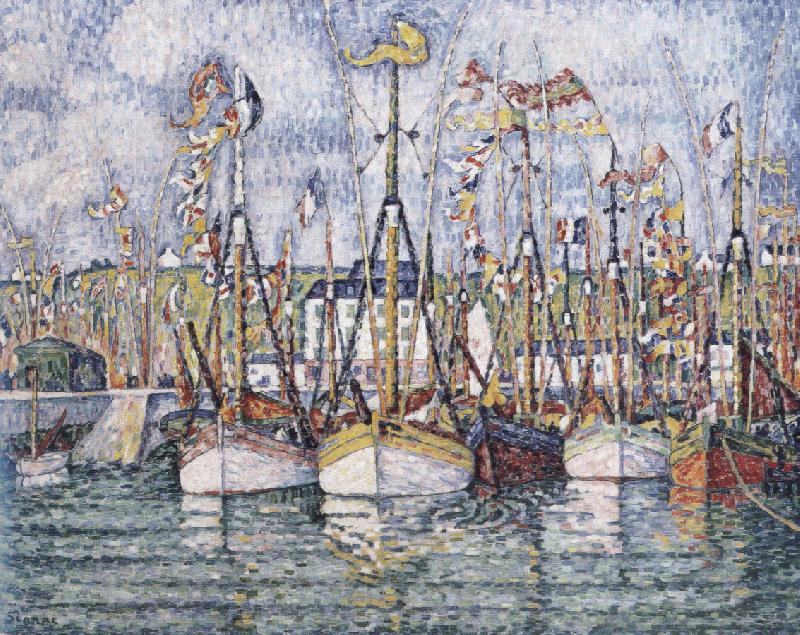 Paul Signac blessing of the tuna boats Spain oil painting art